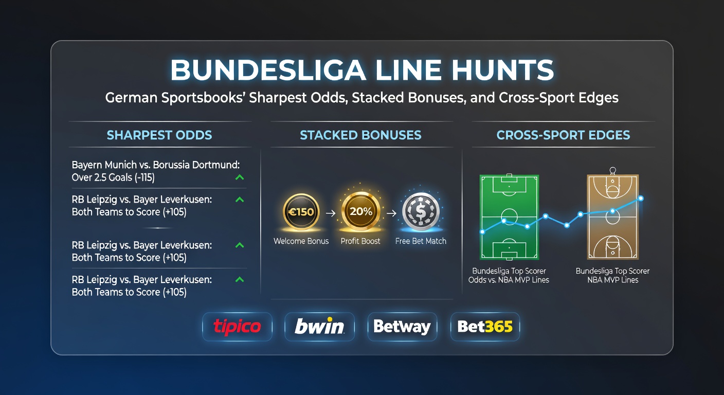 Grafik mit vergleichenden Quoten für ein Bundesliga-Spiel, Linienbewegungen und Bonus-Stapelungen visualisiert