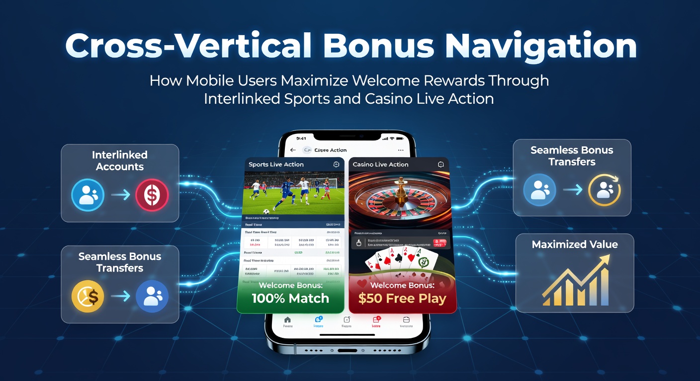 Mobile Nutzer navigieren durch verknüpfte Sportwetten- und Casino-Boni auf einer App-Oberfläche mit Live-Aktionen