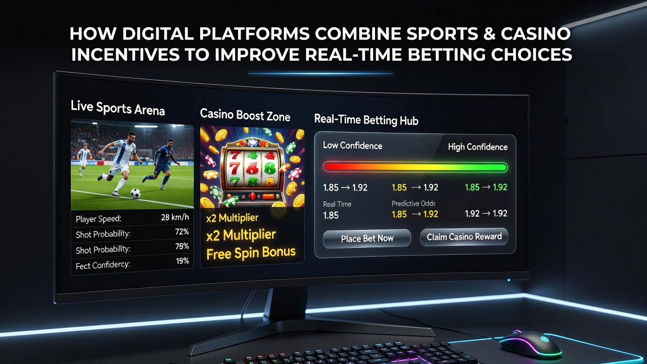 Mobile App-Oberfläche mit kombinierten Fußball- und Tennis-Wetten sowie Casino-Boni in Echtzeit